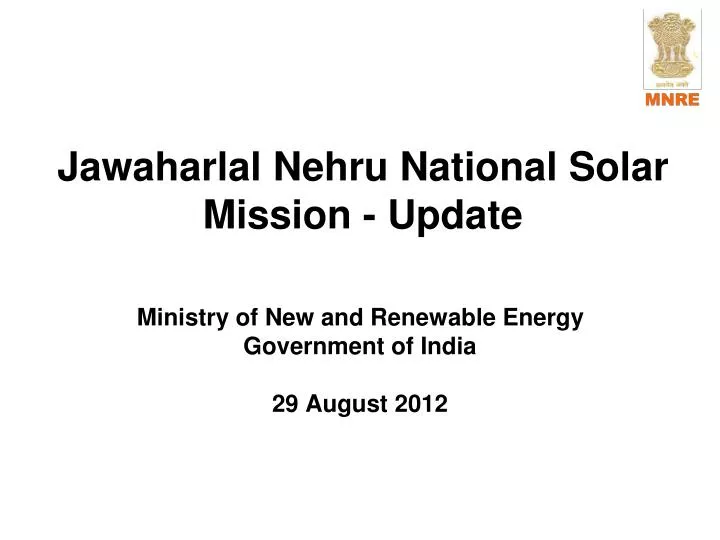 jawaharlal nehru national solar mission update