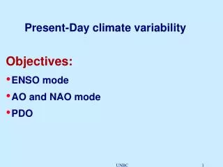 Present-Day climate variability