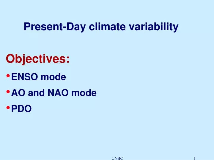 present day climate variability