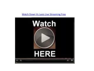 Watch Down Vs Laois Live Streaming Free