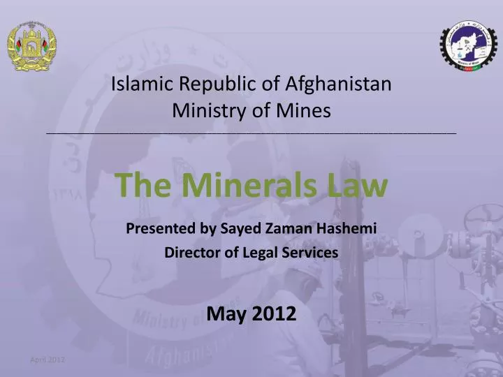 presented by sayed zaman hashemi director of legal services may 2012