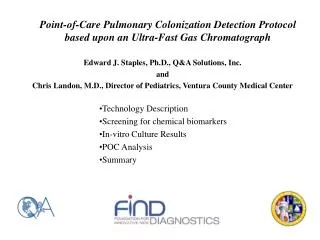 Point-of-Care Pulmonary Colonization Detection Protocol based upon an Ultra-Fast Gas Chromatograph