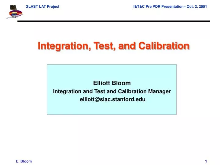 integration test and calibration