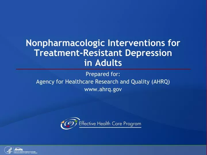 nonpharmacologic interventions for treatment resistant depression in adults