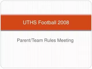 UTHS Football 2008