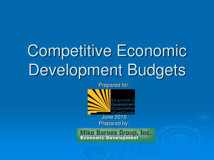 competitive economic development budgets
