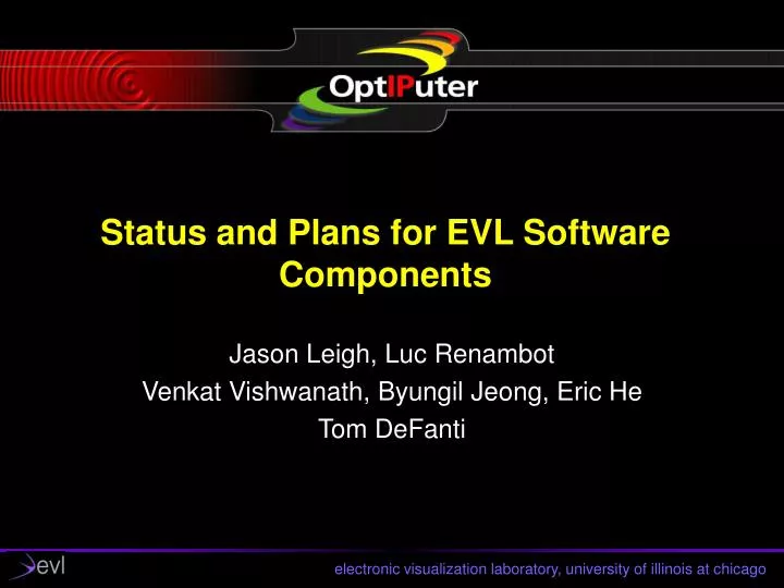 status and plans for evl software components