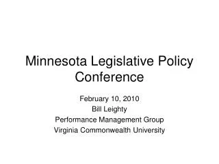 Minnesota Legislative Policy Conference