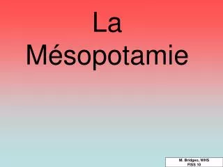 la m sopotamie