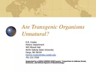 Are Transgenic Organisms Unnatural?