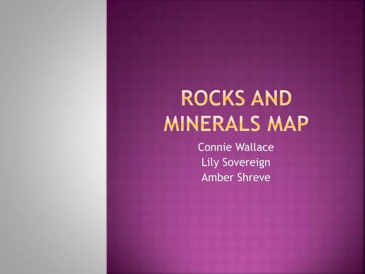 rocks and minerals map