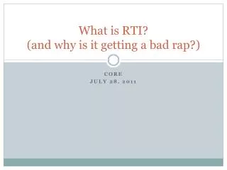 What is RTI? (and why is it getting a bad rap?)