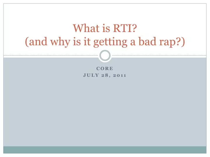 what is rti and why is it getting a bad rap