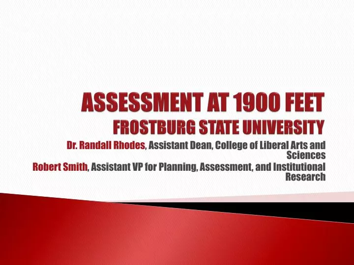 assessment at 1900 feet frostburg state university