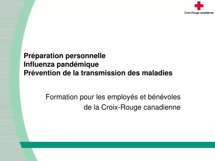 pr paration personnelle influenza pand mique pr vention de la transmission des maladies