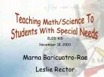 Teaching Math/Science To Students With Special Needs - slide 1