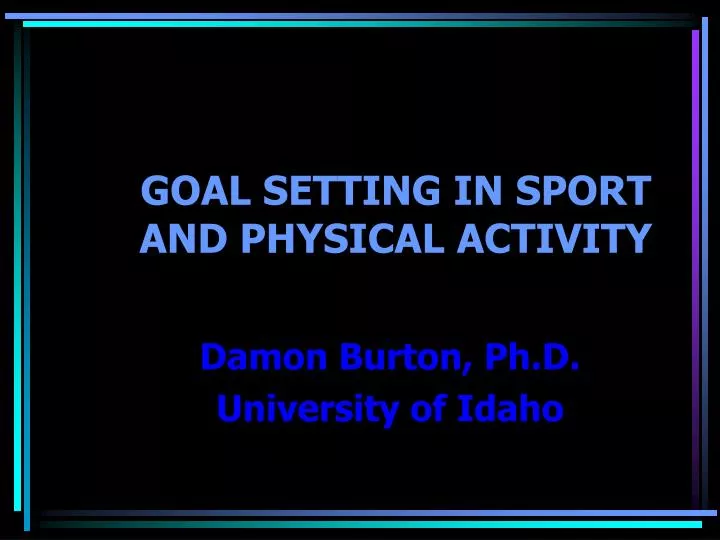 goal setting in sport and physical activity