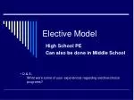 Elective Model - slide 1