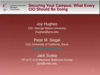 Securing Your Campus: What Every CIO Should Be Doing