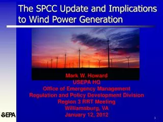The SPCC Update and Implications to Wind Power Generation