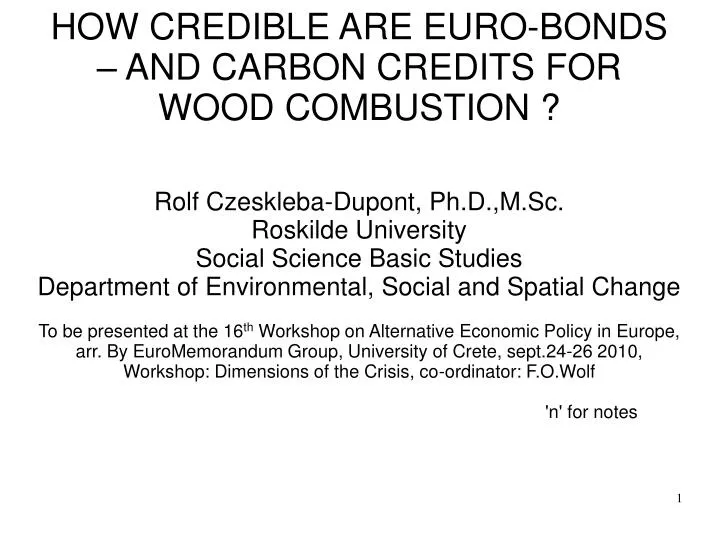 how credible are euro bonds and carbon credits for wood combustion