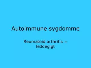 autoimmune sygdomme