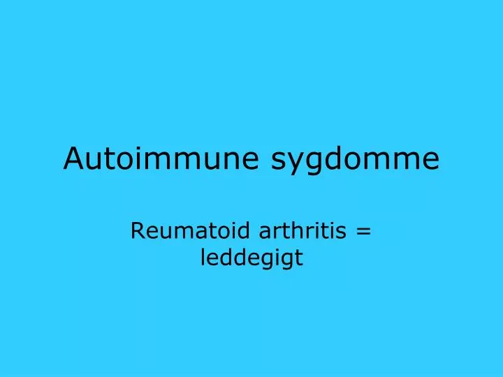 autoimmune sygdomme