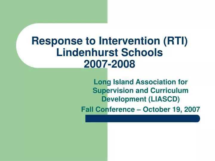 response to intervention rti lindenhurst schools 2007 2008