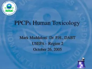 PPCPs Human Toxicology