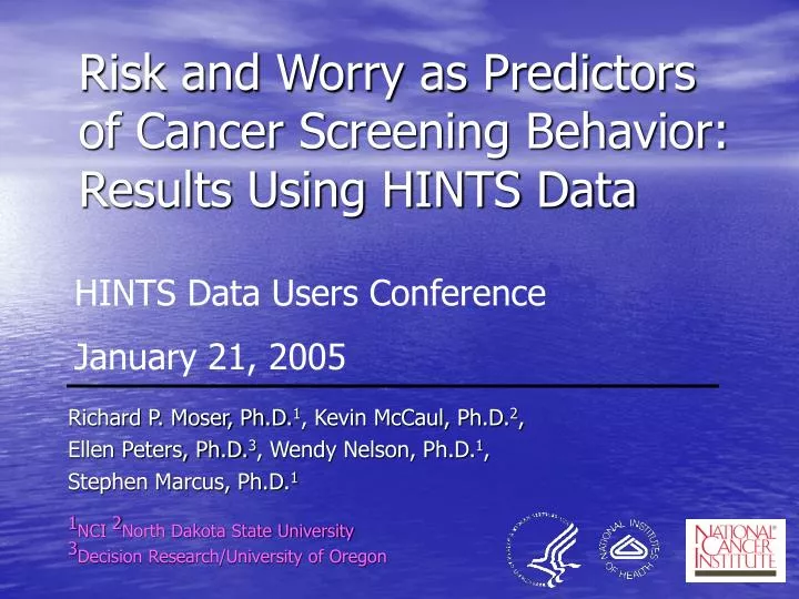 risk and worry as predictors of cancer screening behavior results using hints data