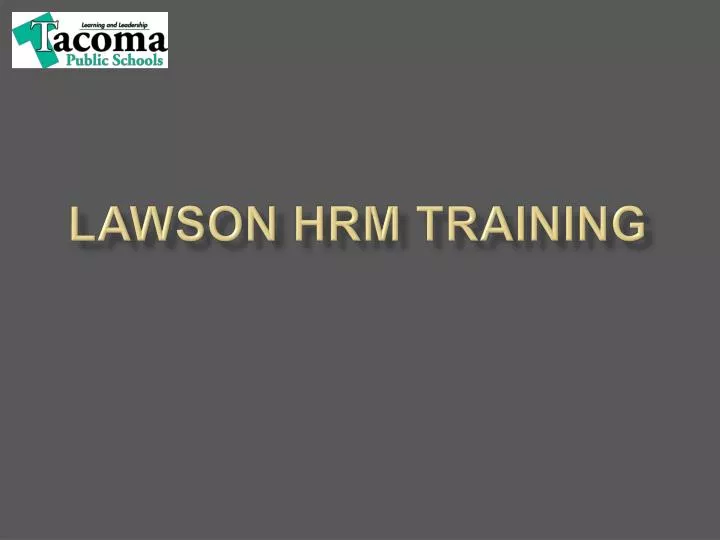 lawson hrm training