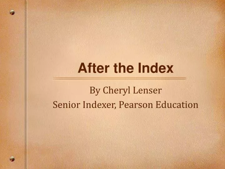 after the index