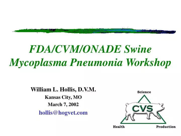 fda cvm onade swine mycoplasma pneumonia workshop