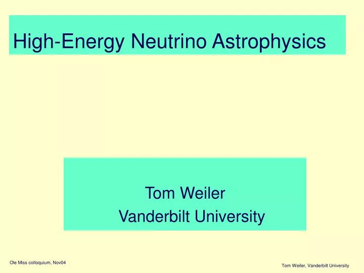 high energy neutrino astrophysics