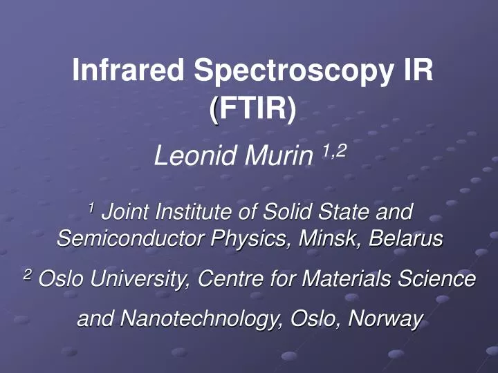 infrared spectroscopy ir ftir