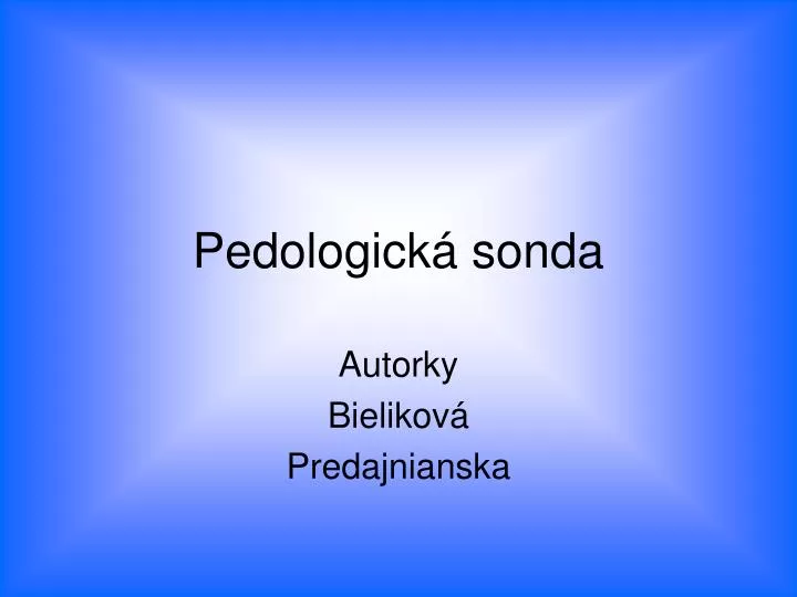 pedologick sonda
