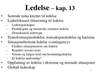 Ledelse – kap. 13