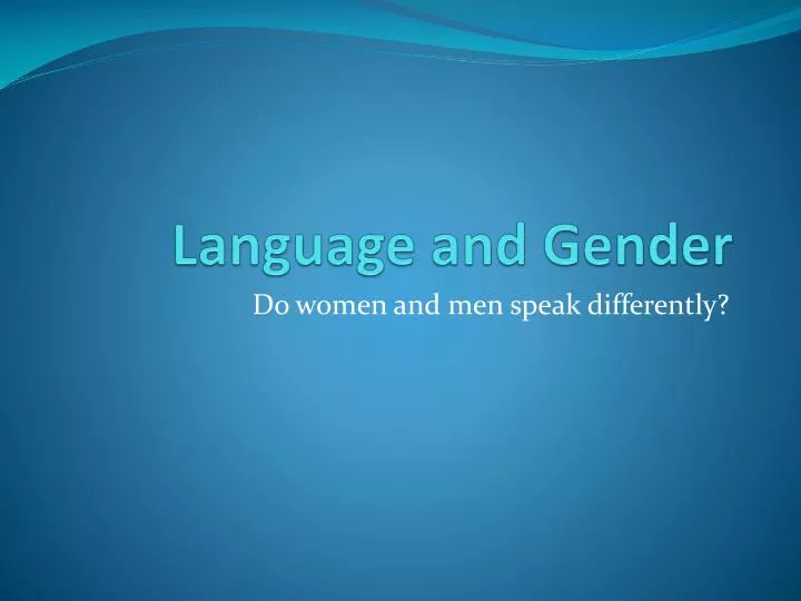 language and gender