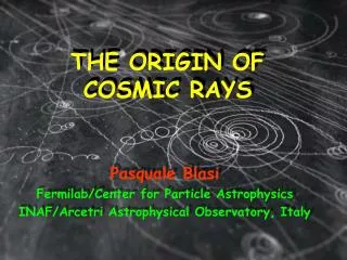 THE ORIGIN OF COSMIC RAYS