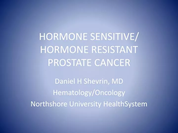 hormone sensitive hormone resistant prostate cancer