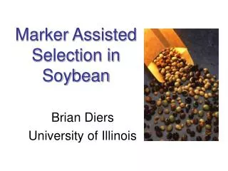 Marker Assisted Selection in Soybean