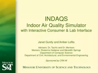 INDAQS Indoor Air Quality Simulator with Interactive Consumer &amp; Lab Interface