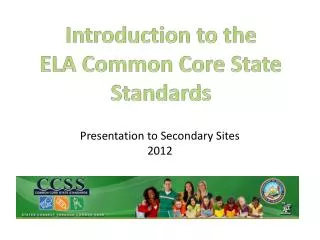 Presentation to Secondary Sites 2012