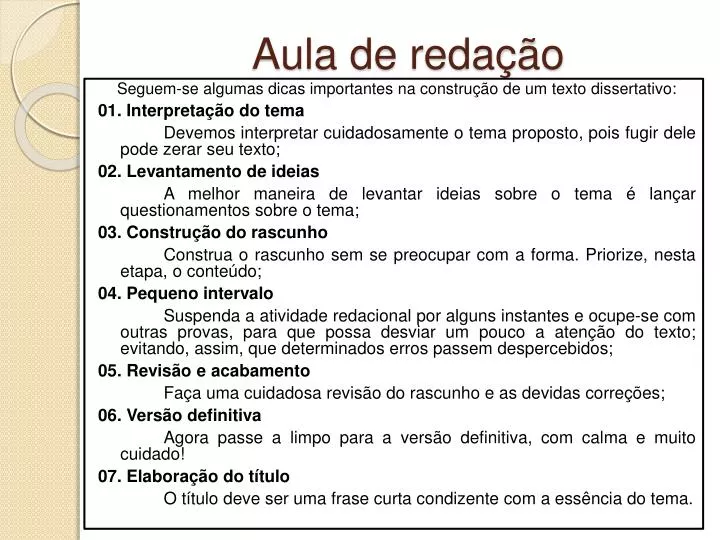 aula de reda o