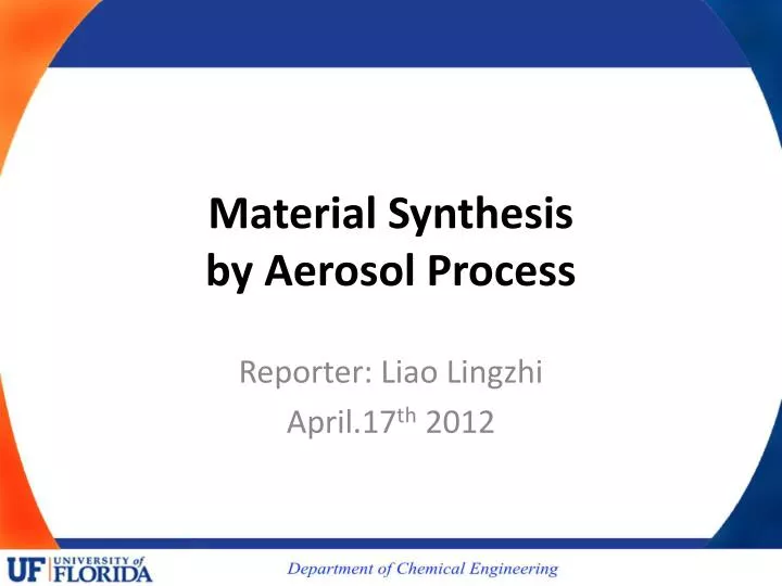 material synthesis by aerosol process