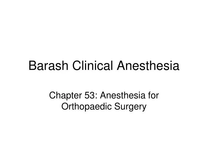 barash clinical anesthesia