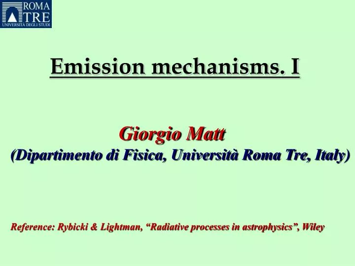 emission mechanisms i