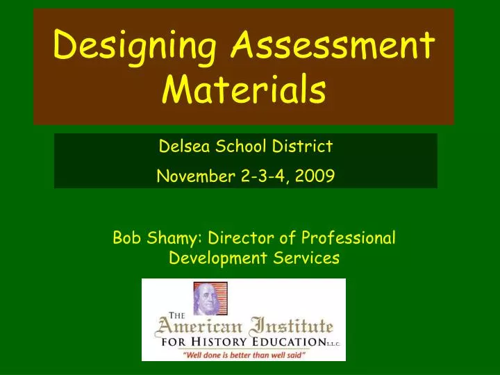 designing assessment materials