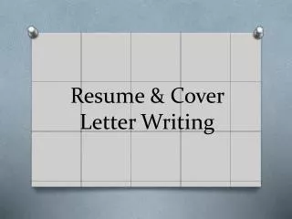 Resume &amp; Cover Letter Writing