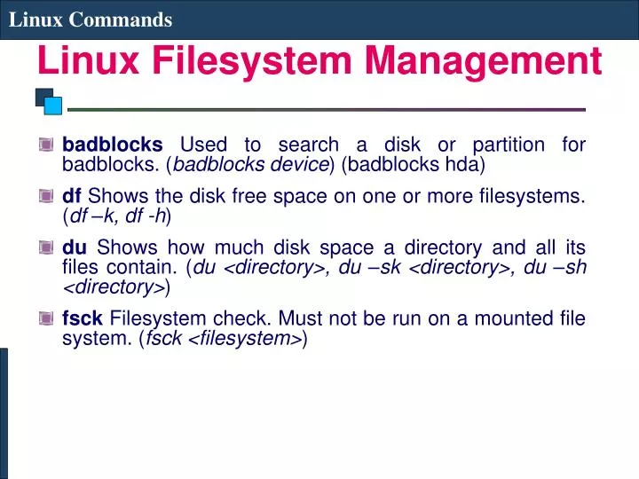 linux filesystem management